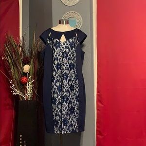 PLUS SIZE NAVY BLUE DRESS
